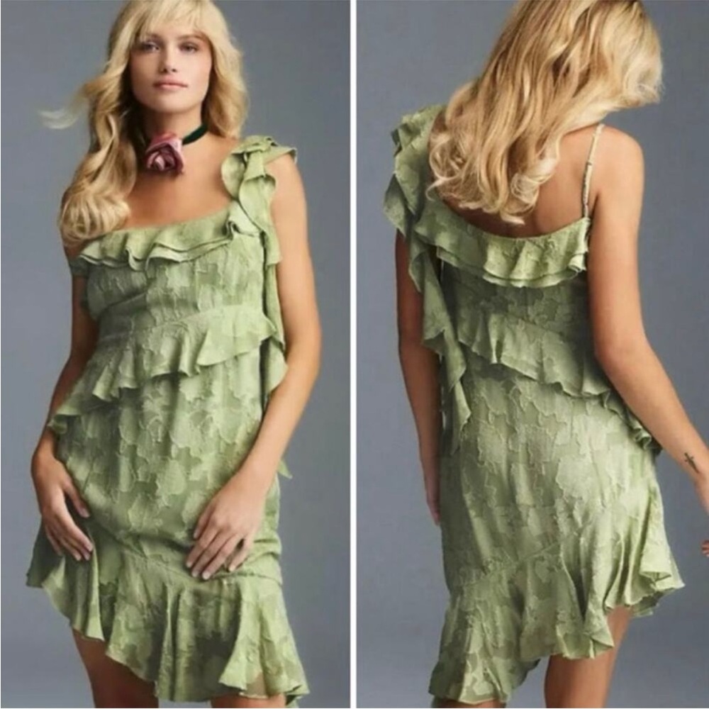 NWT Anthropologie
BHLDN Wren Jacquard Asymmetrical Midi Dress